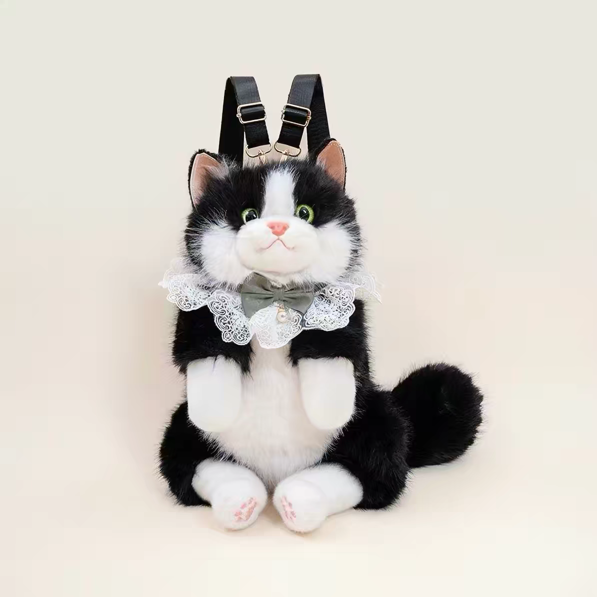 😻 Large Size Plush Fur Cat Backpack with Meow Sound 🔊