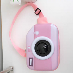 📸 LED Light Camera Shape Kids Crossbody Bag – Hard Shell Fiber Shoulder Bag ( Size 8 × 5 inch )