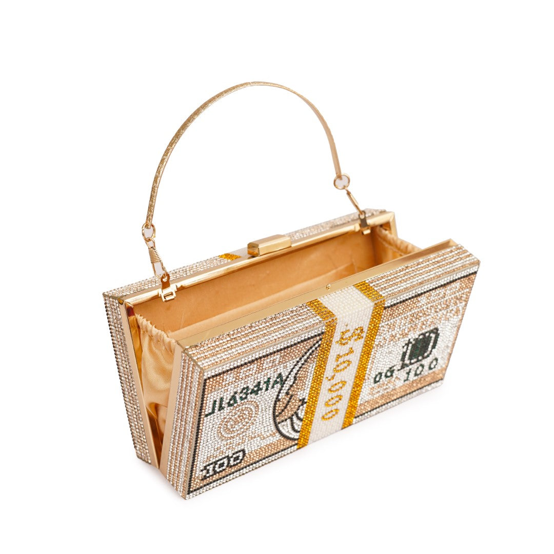 Luxury Dollar Shape Crystal Clutches For Womens