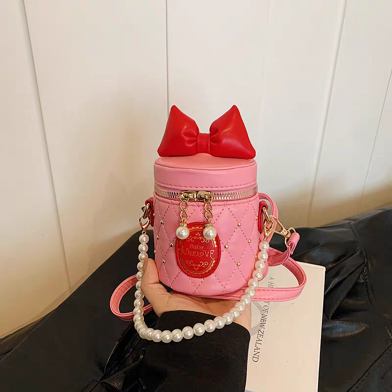 Princess Mini Crossbody Bag for Girls – Cute Bow Pearl Sling
