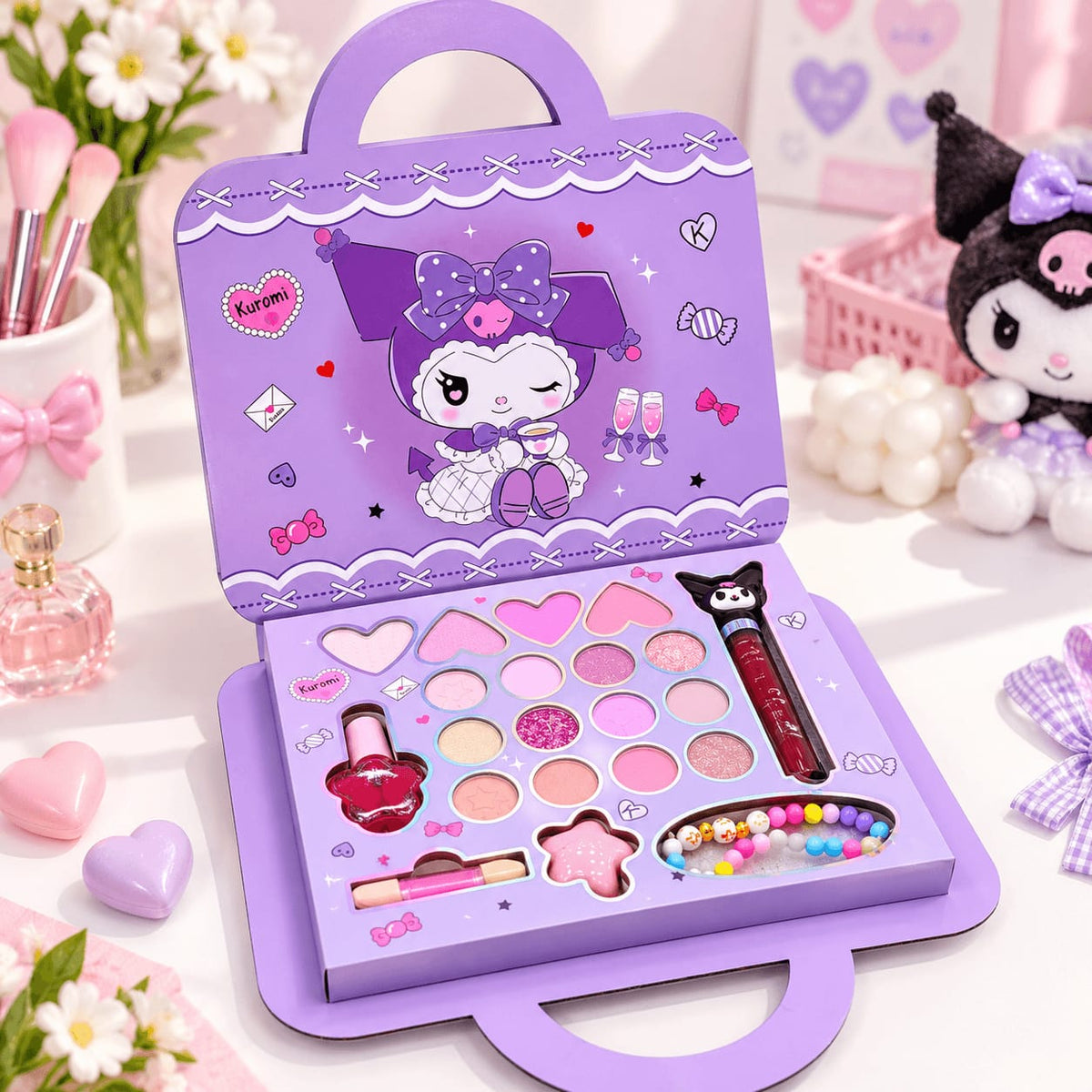 Kuromi Girls Makeup & Beauty Kit Play Set – Cute Handbag Style
