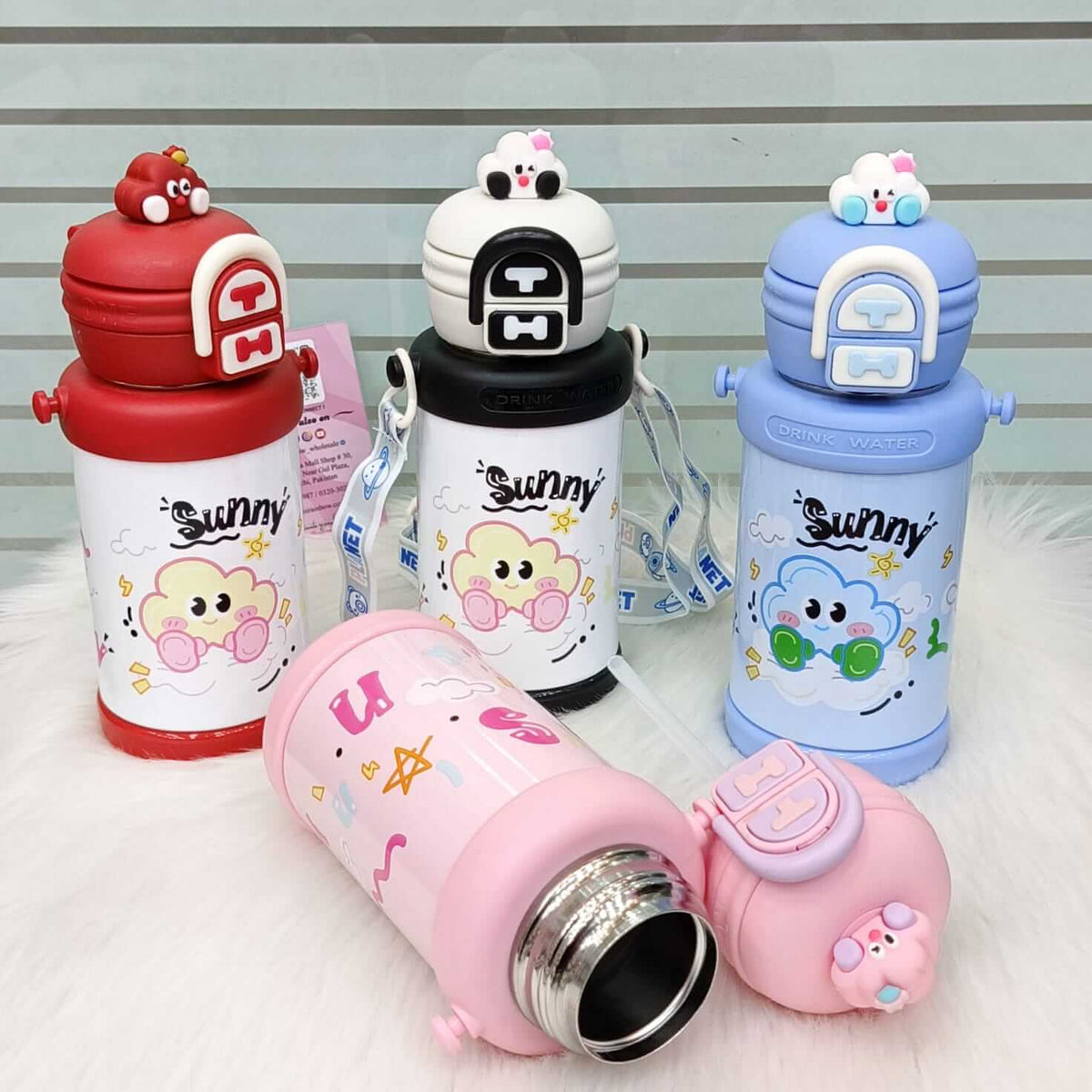 Sunny Day™ Stainless Steel Dual Drinking Kids Water Bottles with Strap - 600 ml - Hot | Cold ❄🔥