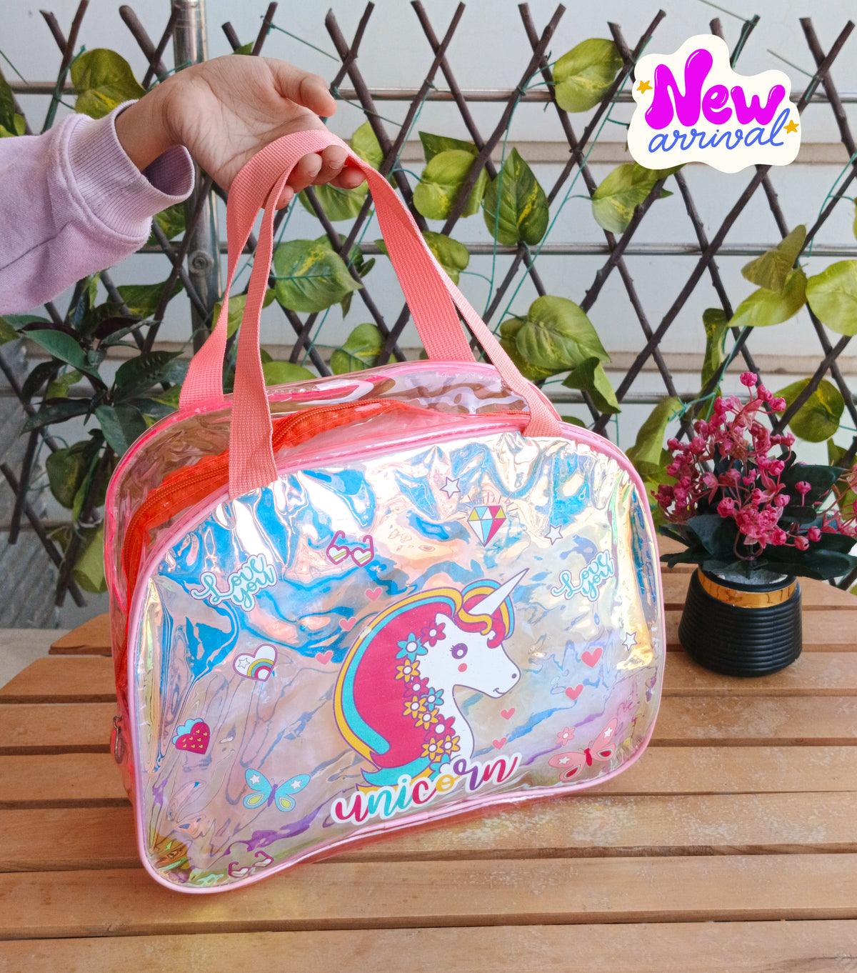 New Large Holographic Traveling Bags For Kids ( Size 13 × 10 Inch )
