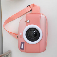 📸 LED Light Camera Shape Kids Crossbody Bag – Hard Shell Fiber Shoulder Bag ( Size 8 × 5 inch )