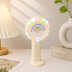 🌈 Minirainbow Led Light Rechargeable Mini Fans | 3 Speed Modes | Type C
