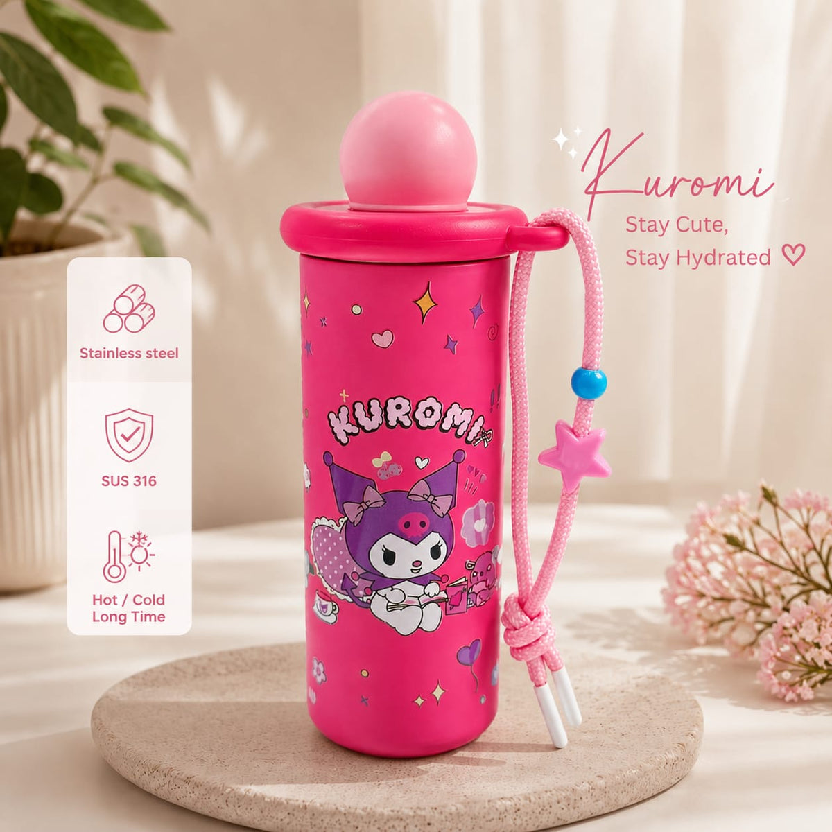 Kuromi® Premium Stainless Steel Water Bottles / Sus 316 / Hot & Cold 🔥❄