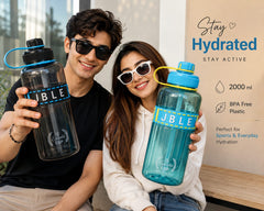 2000ml Sports Hydration Bottle | BPA Free Water Bottle with Straw & Carry Strap