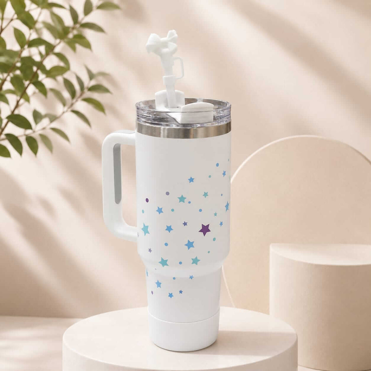 New Stainless Steel 40 Oz / 1200 ML Tumbler with Bow Stopper & Silicone Base - Sus 304 - Hot / Cold