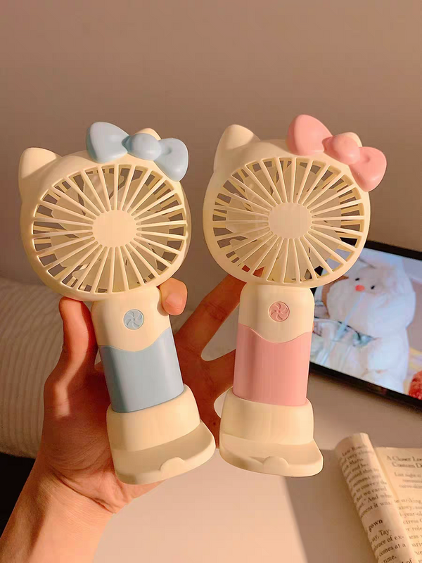 Hello Kitty Mini Size Rechargeable Hand Fans with Stand