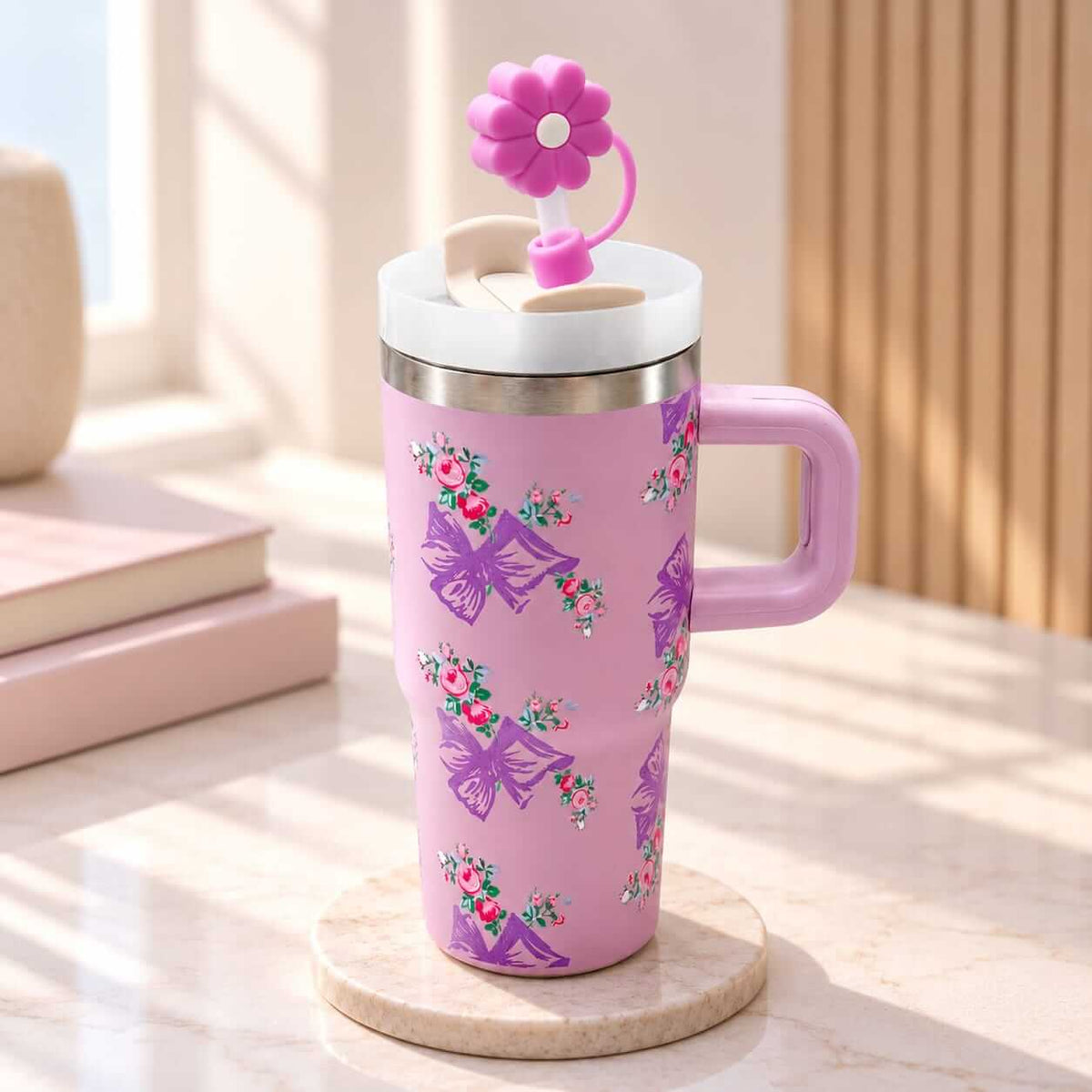20 Oz | 590 ml  Stainless Steel Tumblers with Straw Stopper Hot / Cold .