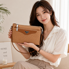 Premium Soft Leather Women's Long Crossbody Bags | 2 Zips Pocket | Size 10 × 6 Inches