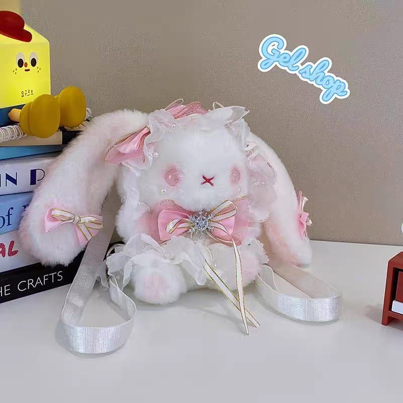 Fancy Plush Rabbit Small Size Girls Backpacks • Size 7 × 6 Inch