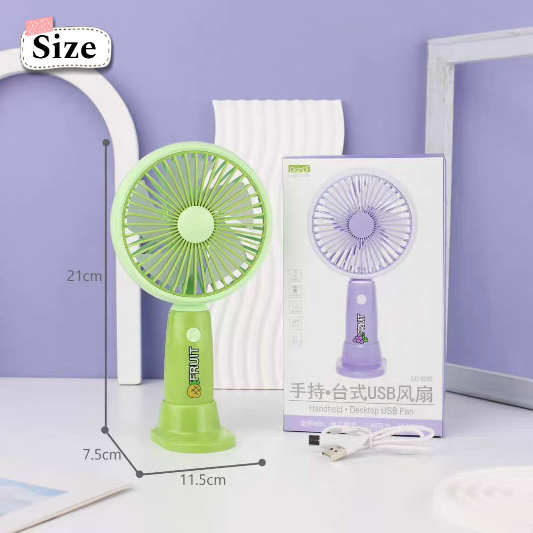 New Rechargeable Traveling Hand Fans with Stand & Led Light