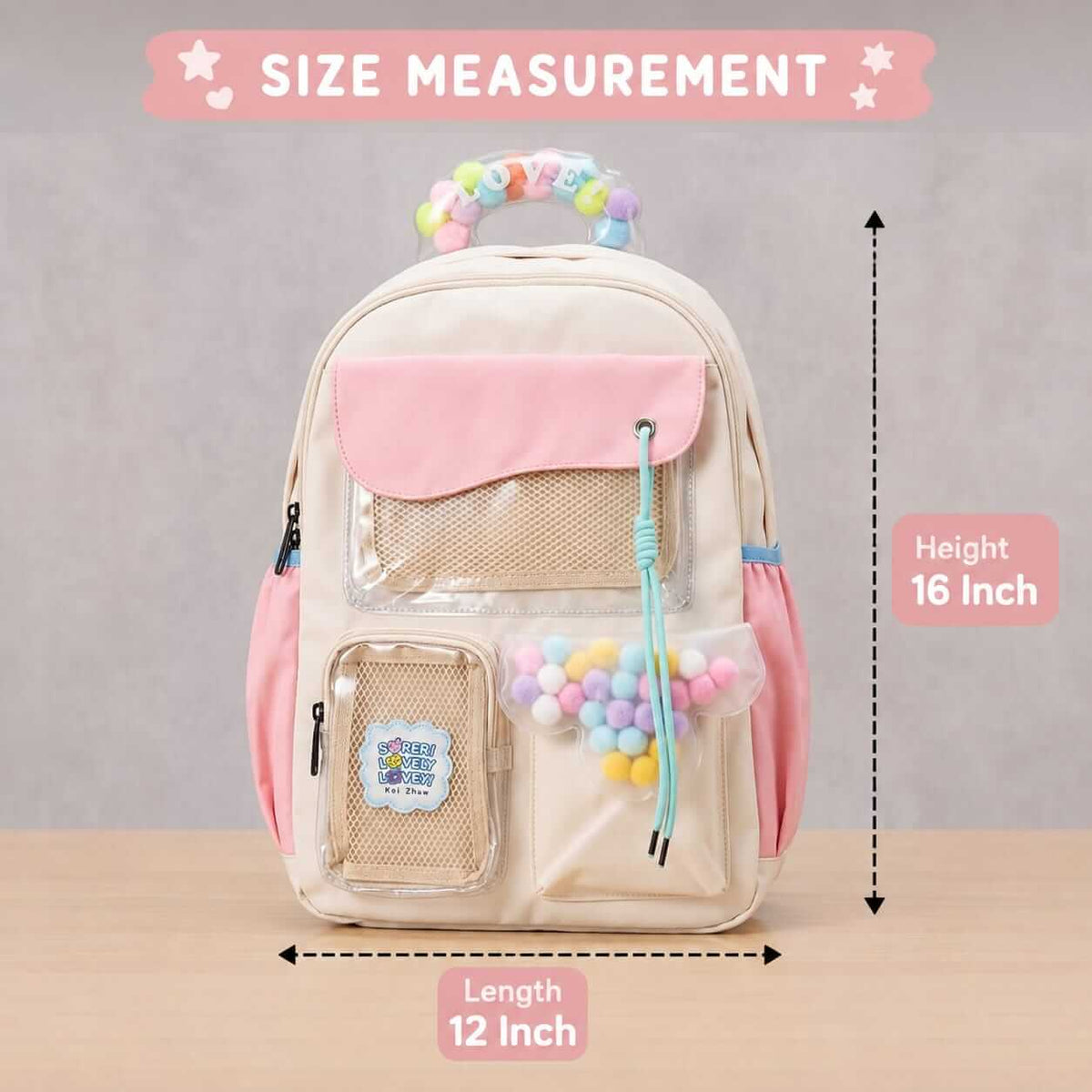 GoodSmile™ Parachute Girls Funky Backpacks | Size 16 × 12 Inch | Multi Zipper Pockets