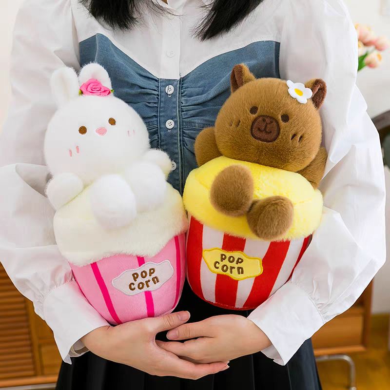 Cute Bear Popcorn Plush Crossbody Bag for Children's 🐻