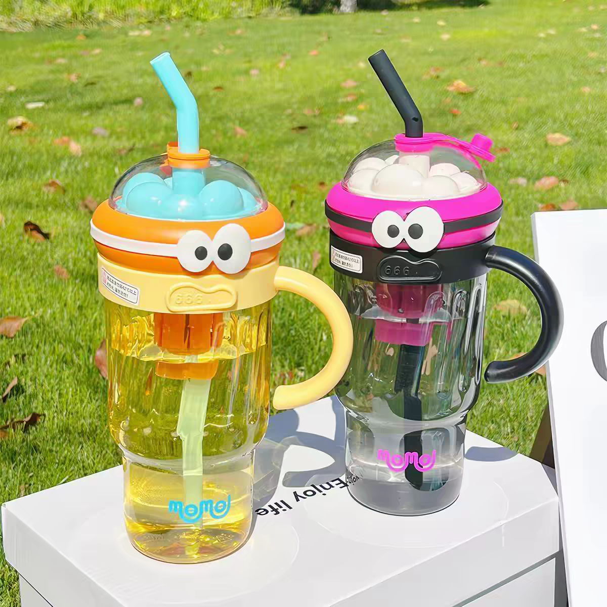 New Large 1280ml BPA-Free Cute Tumbler with Straw & Handle