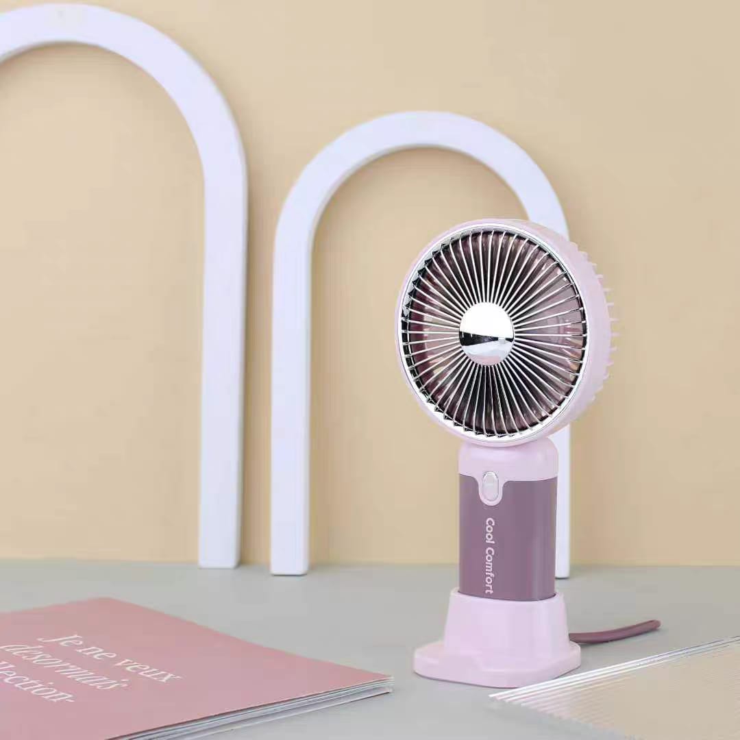 Turbo 5 Speed Rechargeable Mini Fan with LED Lights / 500 Mah Lithium Battery / Type C