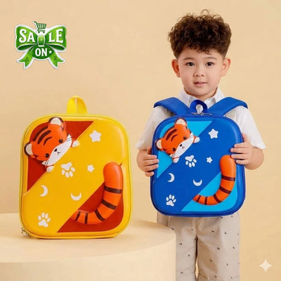 3D Fiber Hardshell Tiger Kids Mini Size Backpacks - Size 13 × 10 Inch