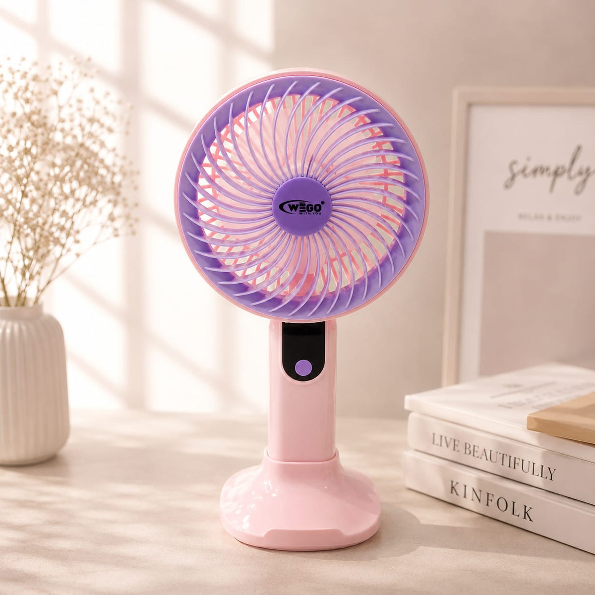 Premium Rechargeable Fans | 5 Speed Modes | 1200mAh Lithium Battery | Type-C Charging