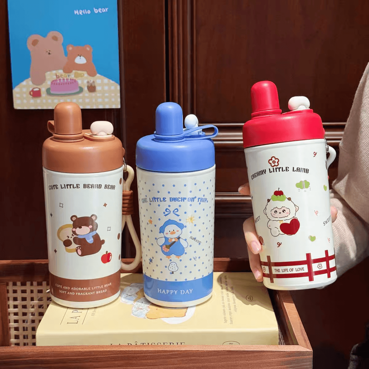 Cute Stainles Steel Kids Flask Water Bottles | Sus 316 | 480 ml | Dual Drinking
