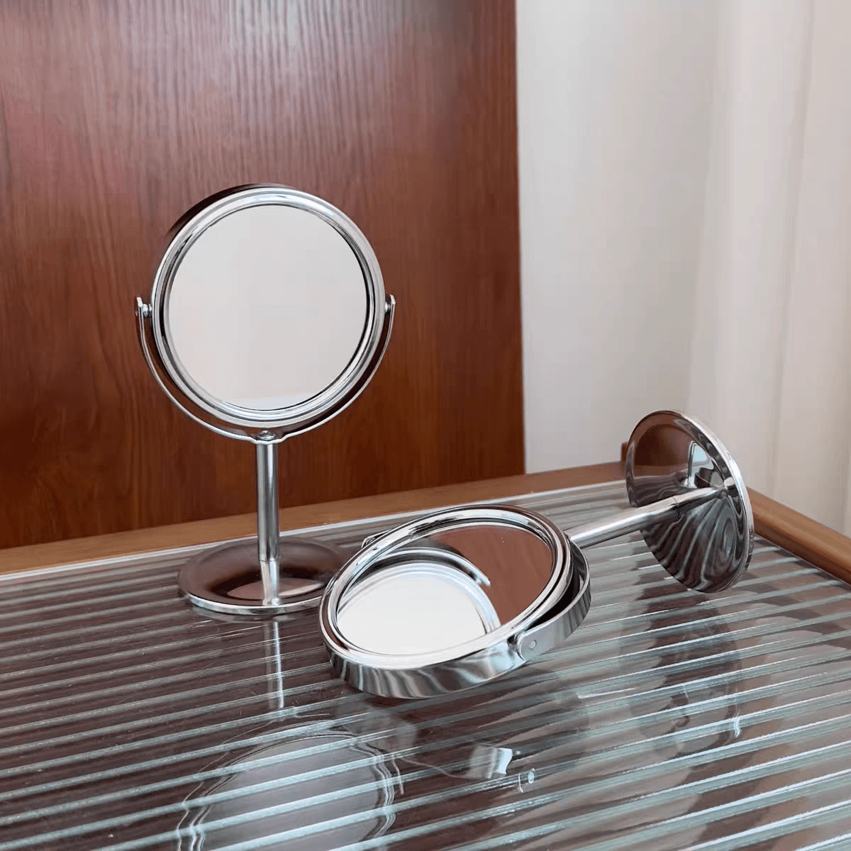 Mini Size 360° Double-Sided Vanity Mirror