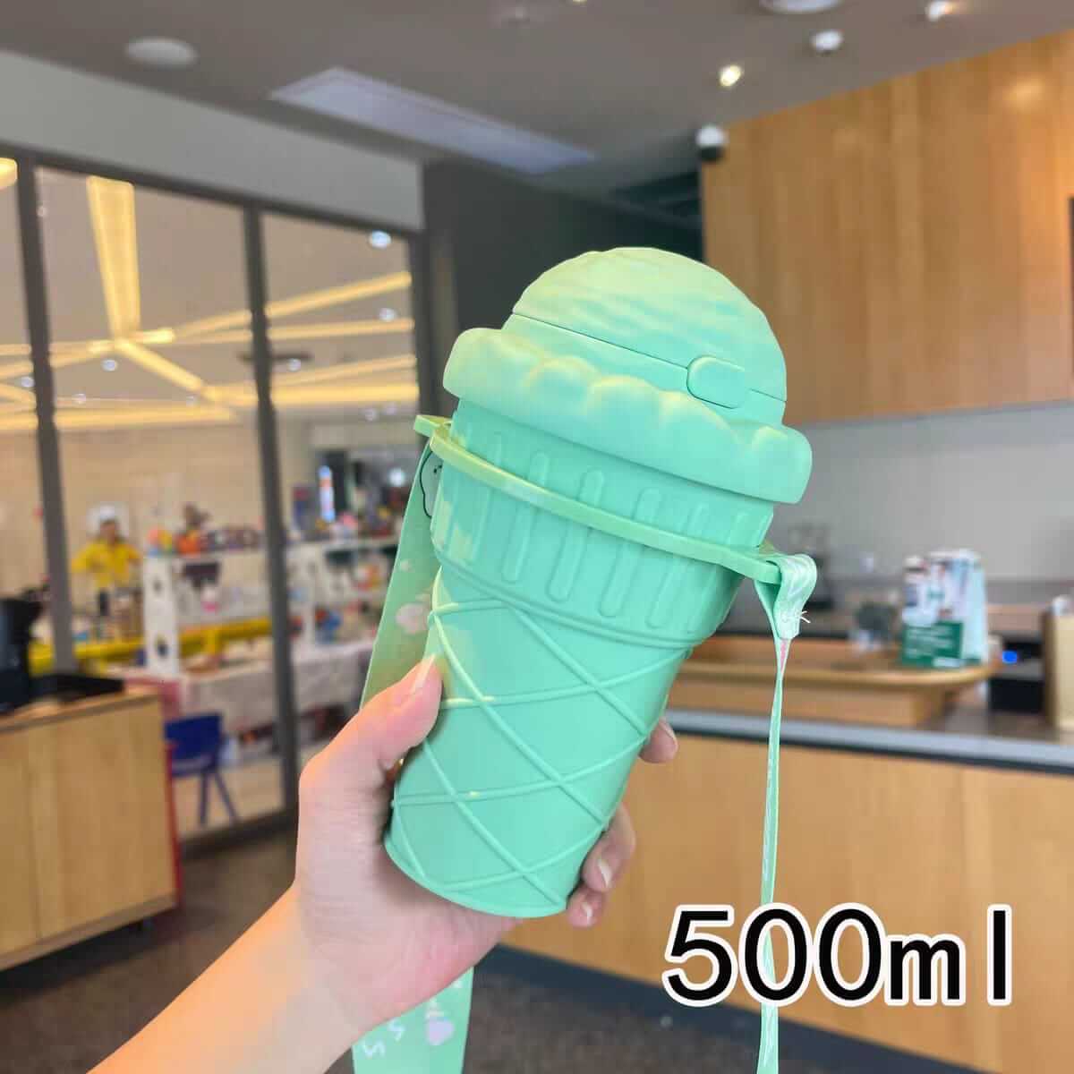 Ice Cream Shape Drinking Water Bottles For Kids - 500ml - BPA Free Plastic