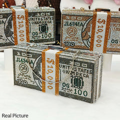 Luxury Dollar Shape Crystal Clutches For Womens