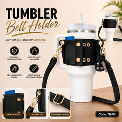 Premium Tumbler Carry Holder Belt with Adjustable Shoulder Strap