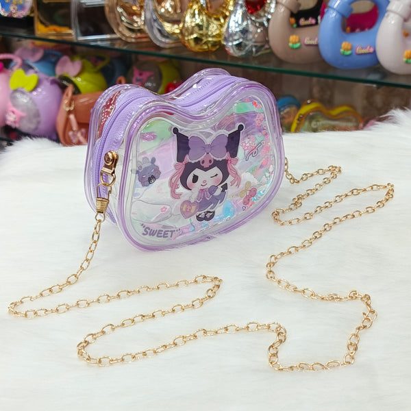 Cute Mini Glitter Jelly Crossbody Small Purses - Size ( 5 × 3.5 Inches )