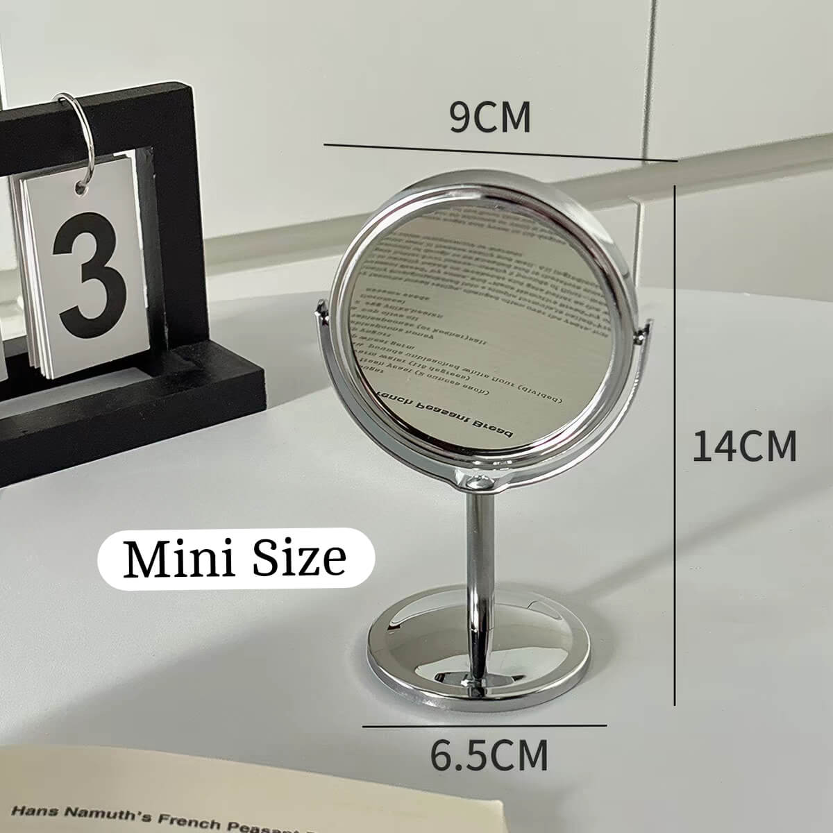 Mini Size 360° Double-Sided Vanity Mirror