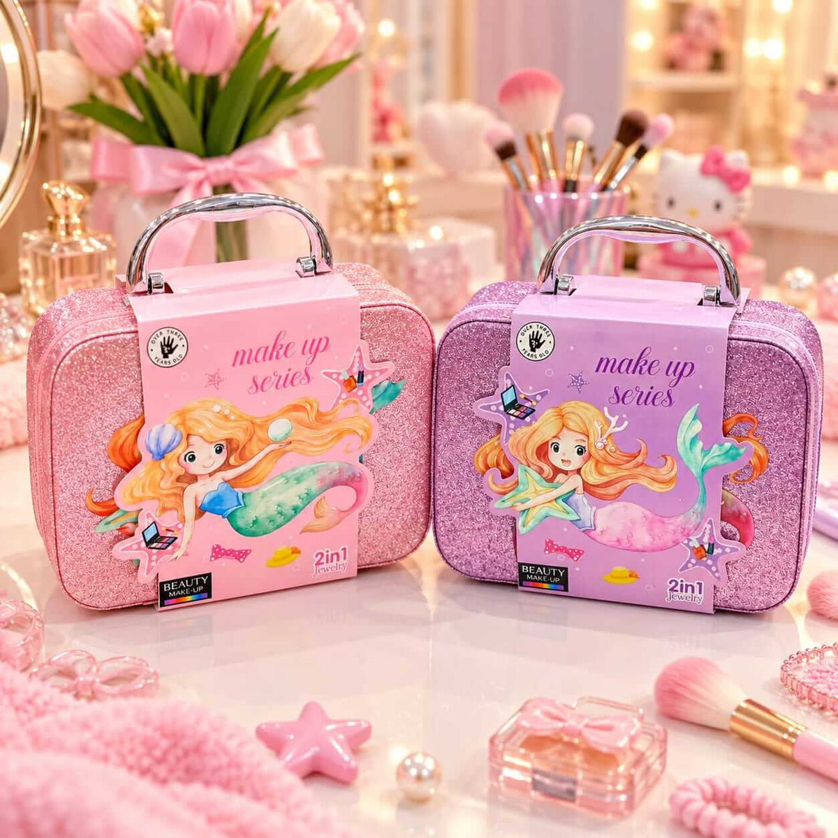 Mermaid Small Briefcase Makeup Kits For Girls