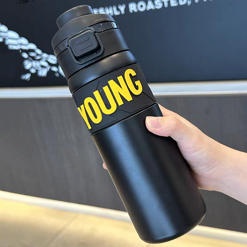 Young Premium SUS 304 Stainless Steel Thermal Water Bottle – 650ml | Dual Drinking Lid | Hot & Cold Insulated