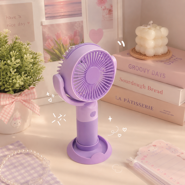 Asthetic Mini Rechargeable Mini Cooling Fans | 7 Inch | 500 mah Battery | 3 Speed Modes