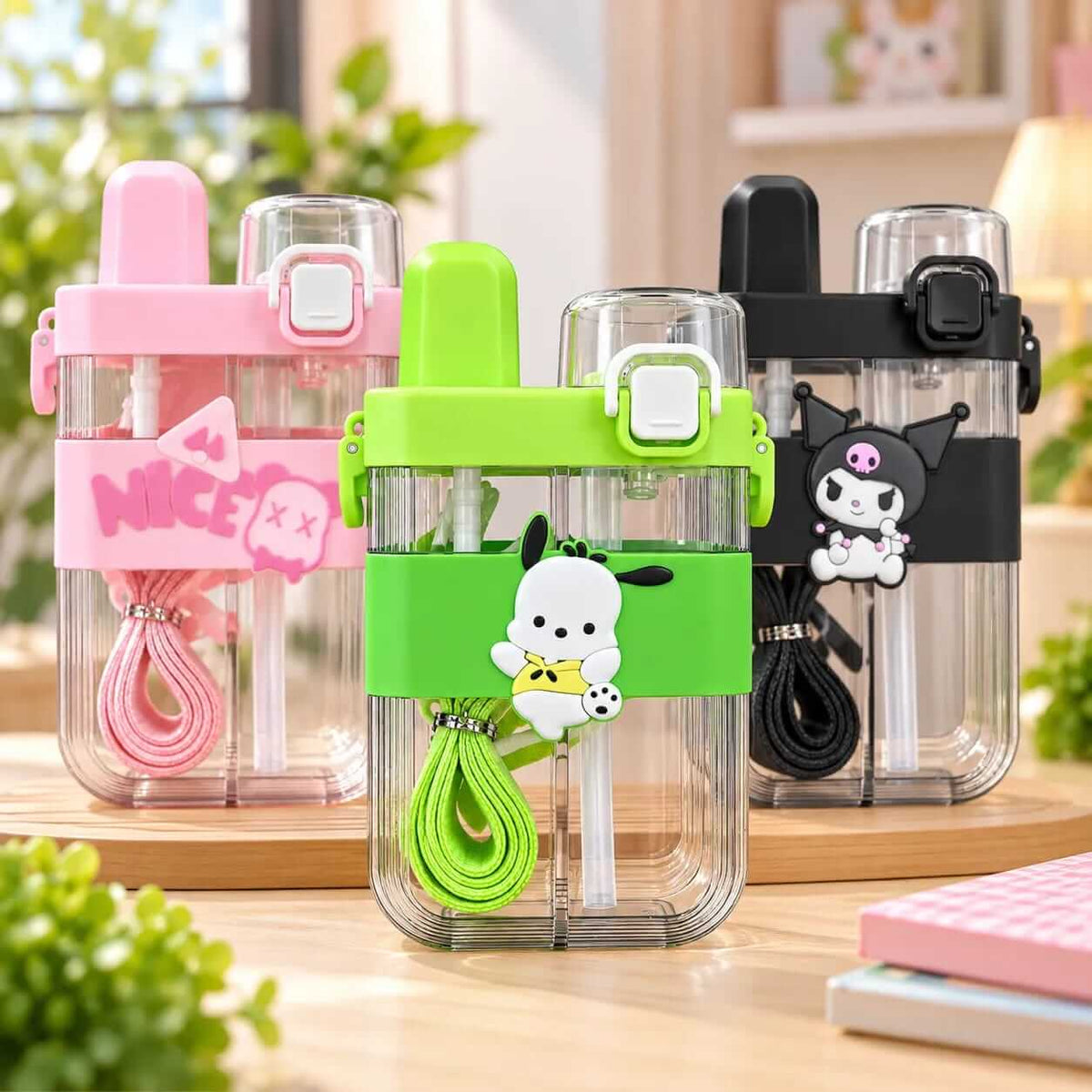 Double Compartments Drinking Kids Water Bottles