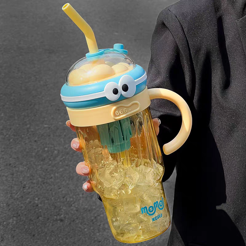 New Large 1280ml BPA-Free Cute Tumbler with Straw & Handle