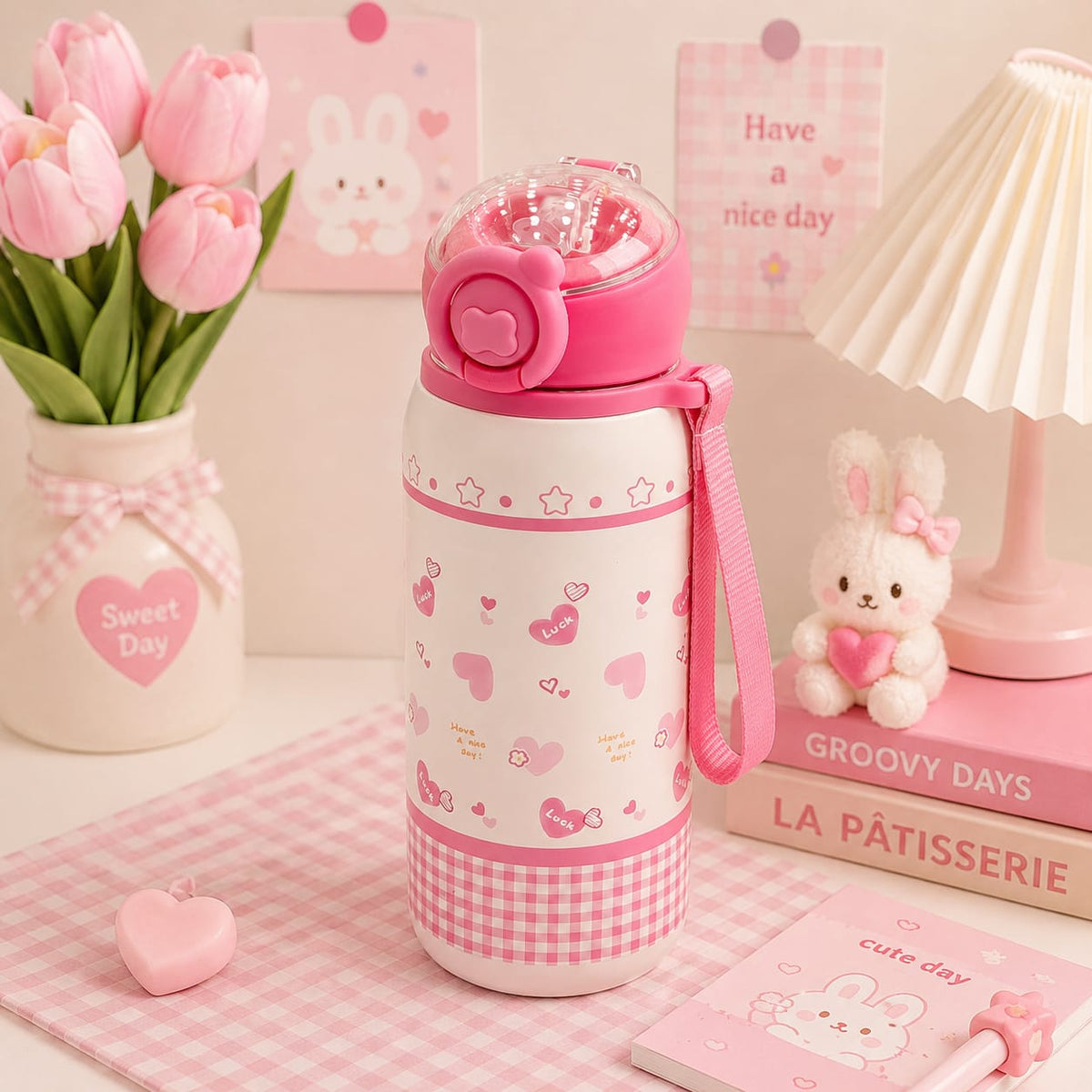 Hi Cherry™ Stainless Steel Vaccum Girls Water Bottles | 780 ml | Sus 316 | Hot / Cold ❄🔥