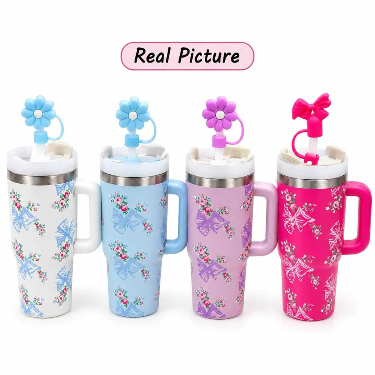 20 Oz | 590 ml  Stainless Steel Tumblers with Straw Stopper Hot / Cold .