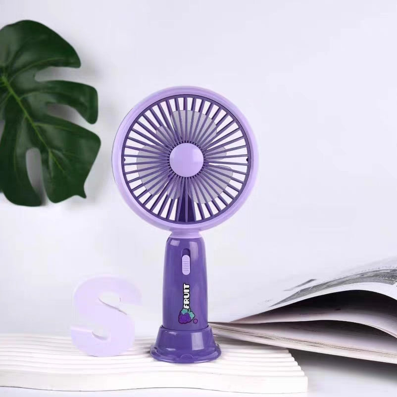 New Rechargeable Traveling Hand Fans with Stand & Led Light
