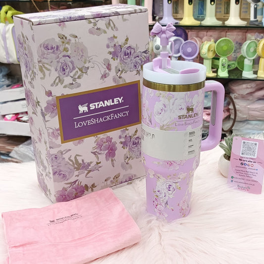 Original Stanley x LoveShackFancy Floral Stainless Steel Tumbler Gift Set – Premium Gift Box | Tumbler Bag | Bow Stopper