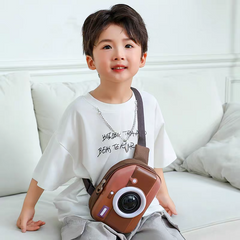 📸 LED Light Camera Shape Kids Crossbody Bag – Hard Shell Fiber Shoulder Bag ( Size 8 × 5 inch )