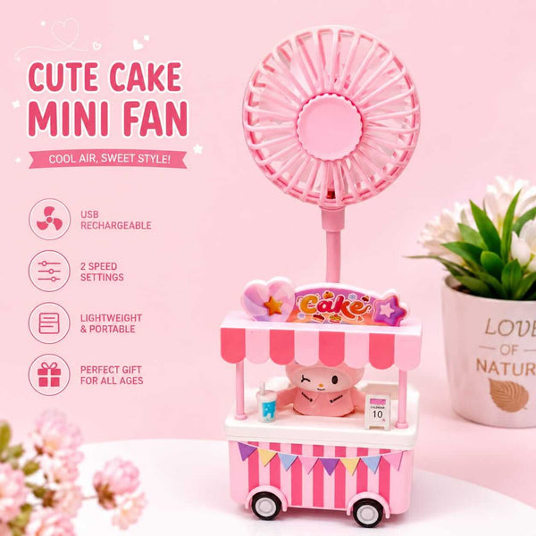 Cute Rechargeable Mini Stand Fans – 3 Speed Modes