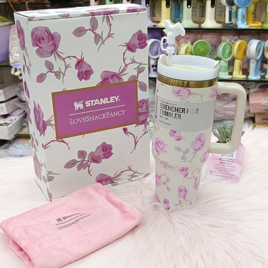Original Stanley x LoveShackFancy Floral Stainless Steel Tumbler Gift Set – Premium Gift Box | Tumbler Bag | Bow Stopper