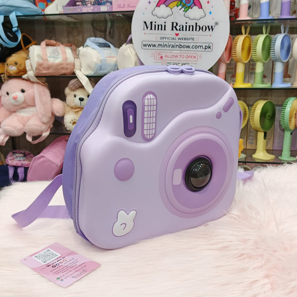 Camera Shape Hard Shell Fiber Small Backpacks For Kids - Size 12 × 11 inch - Led Light