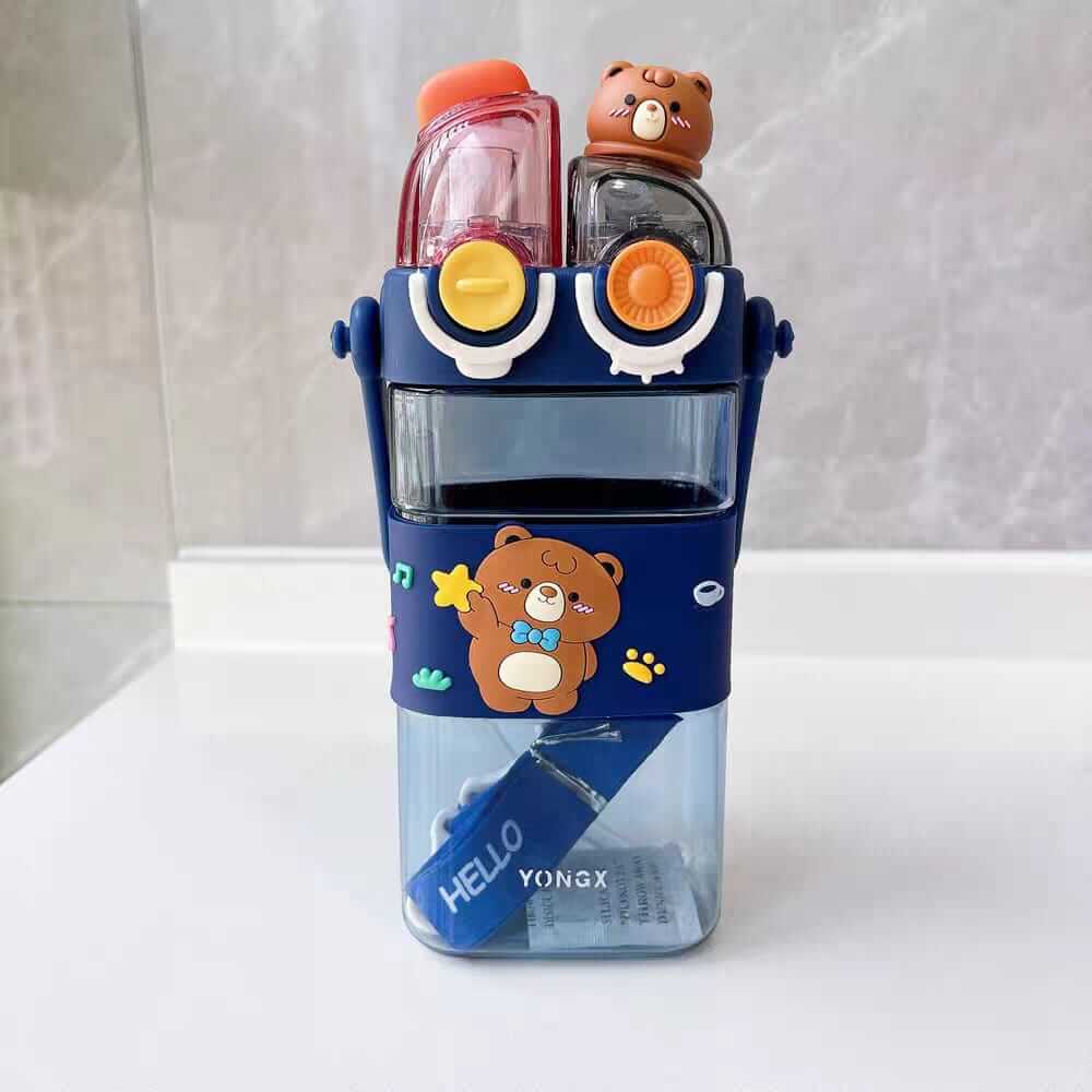 Cutest Bear Kids Dual Drinking Water Bottles | BPA Free |  580 ml