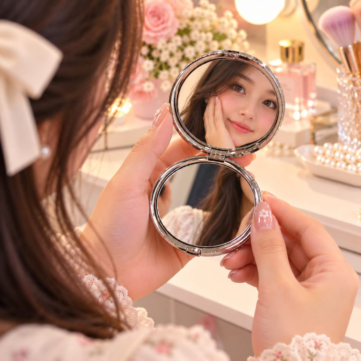 Asthetic Pocket Double Side Mirrors