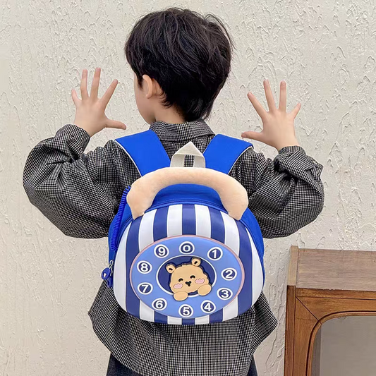 Kids Telephone Shape Hard Shell Mini Backpack – Cute Cartoon Fiber Carry Bag