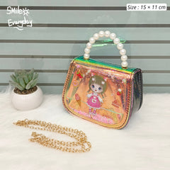 Cute Water Glitter Fill Mini Girls Bags 🌸 Size 15 × 11 cm