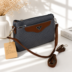 Premium Soft Leather Women's Long Crossbody Bags | 2 Zips Pocket | Size 10 × 6 Inches