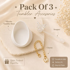 3-Piece Butterfly Tumbler Accessory Set – Silicone Boot, Straw Stopper & Charm 🦋