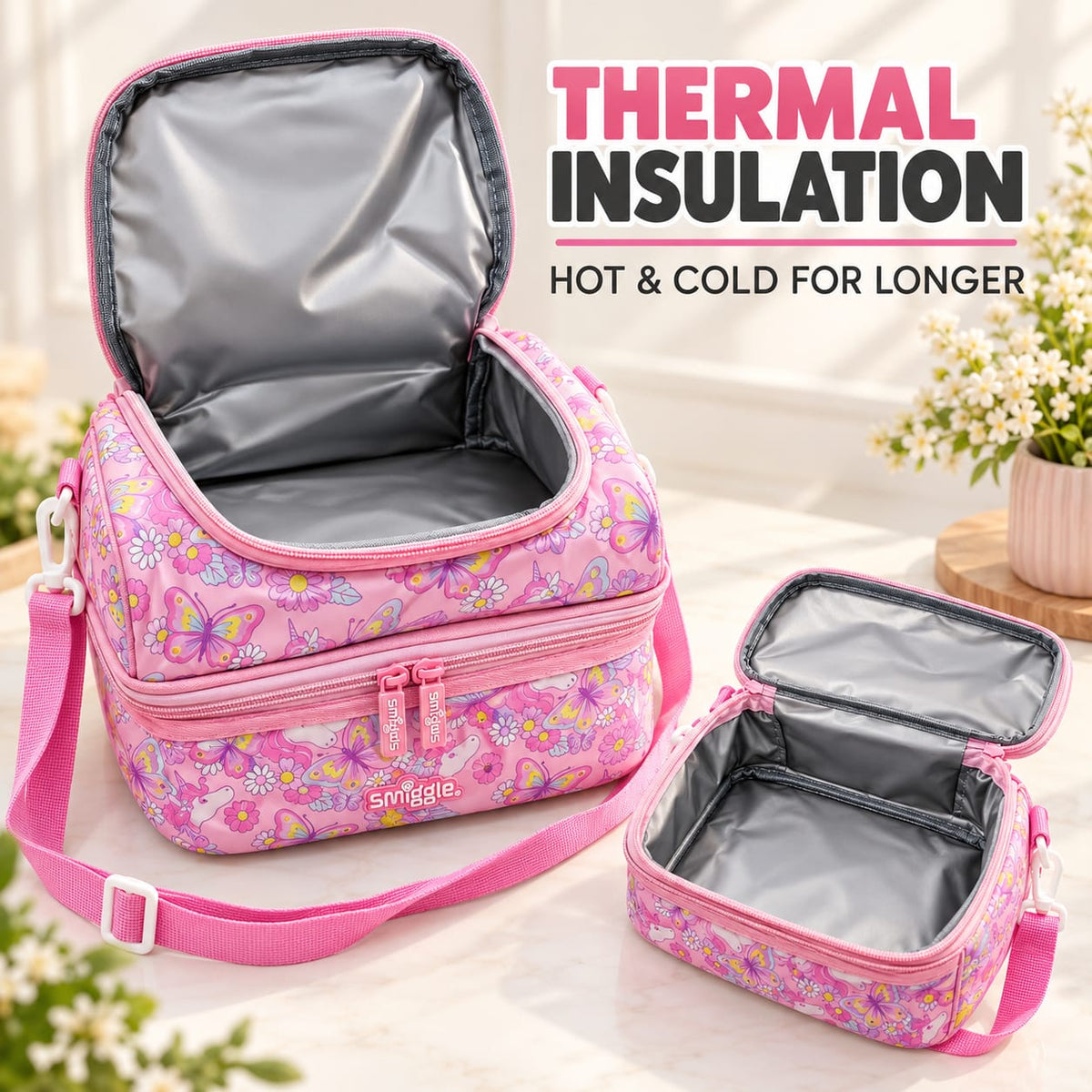 Premium Double Compartments Thermal Insulated Kids Lunch Bags
